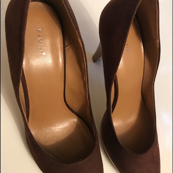 Brown suede-esk Fioni heels - Picture 6 of 8